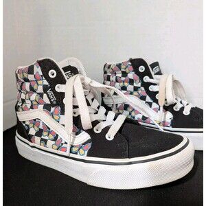 Vans Girls Sz 13 Filmore Hi Top Shoe Sneaker Butterfly Checkered Youth High Top